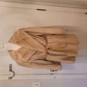 Lilli Ann Vintage Faux Blonde Mink & Suede Coat